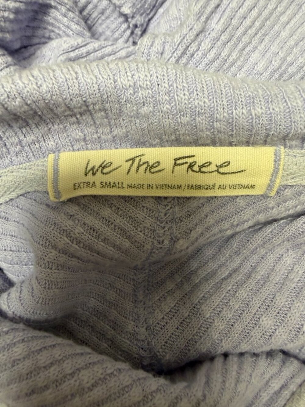 We The Free Lavender Waffle Knit Half Zip Pullover | Raw Edge Oversized Boho Top - Picture 6 of 8